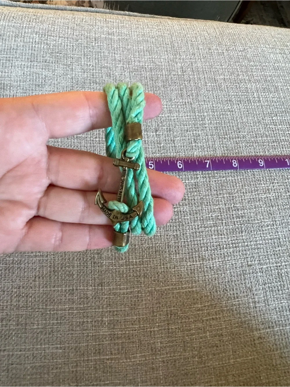 Anchor Pendant Wrap Bracelet - Mint Green